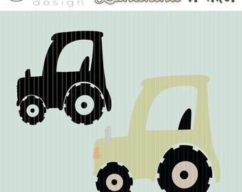 Archivo de trazador - Tractor Landkind - svg - dxf - archivo de corte - Silhouette - Cricut