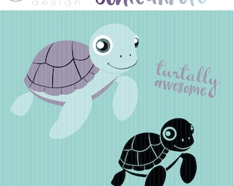 Archivo de trazador - tortuga individual - SVG - DXF - Archivo de corte - Silhouette - Cricut