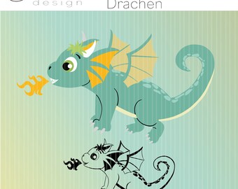 Archivo de trazador - Dragones de Mundos Mágicos individualmente - svg - dxf - archivo de corte - Silueta - Cricut