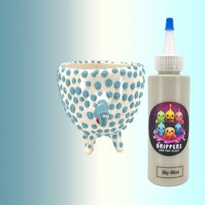 Kon 03/04/05 Lowfire Drippers Gloop Glaze - Himmelsblå