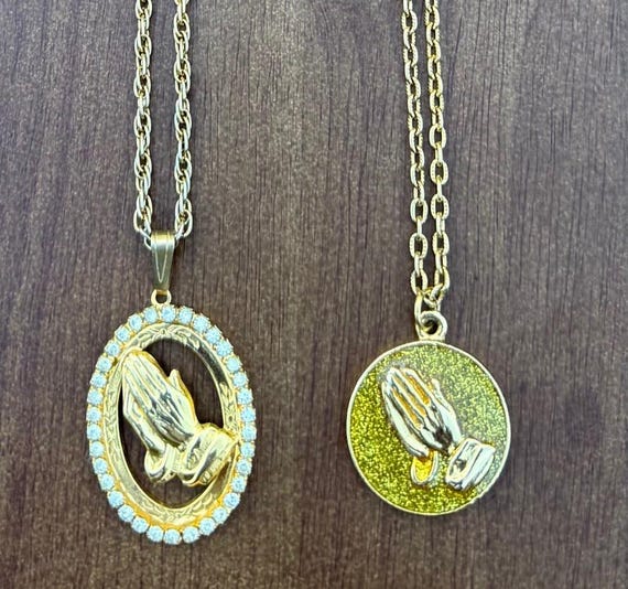 Vintage pray for peace and serenity necklaces