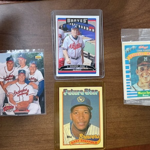Vintage pack of 4 baseball trading cards