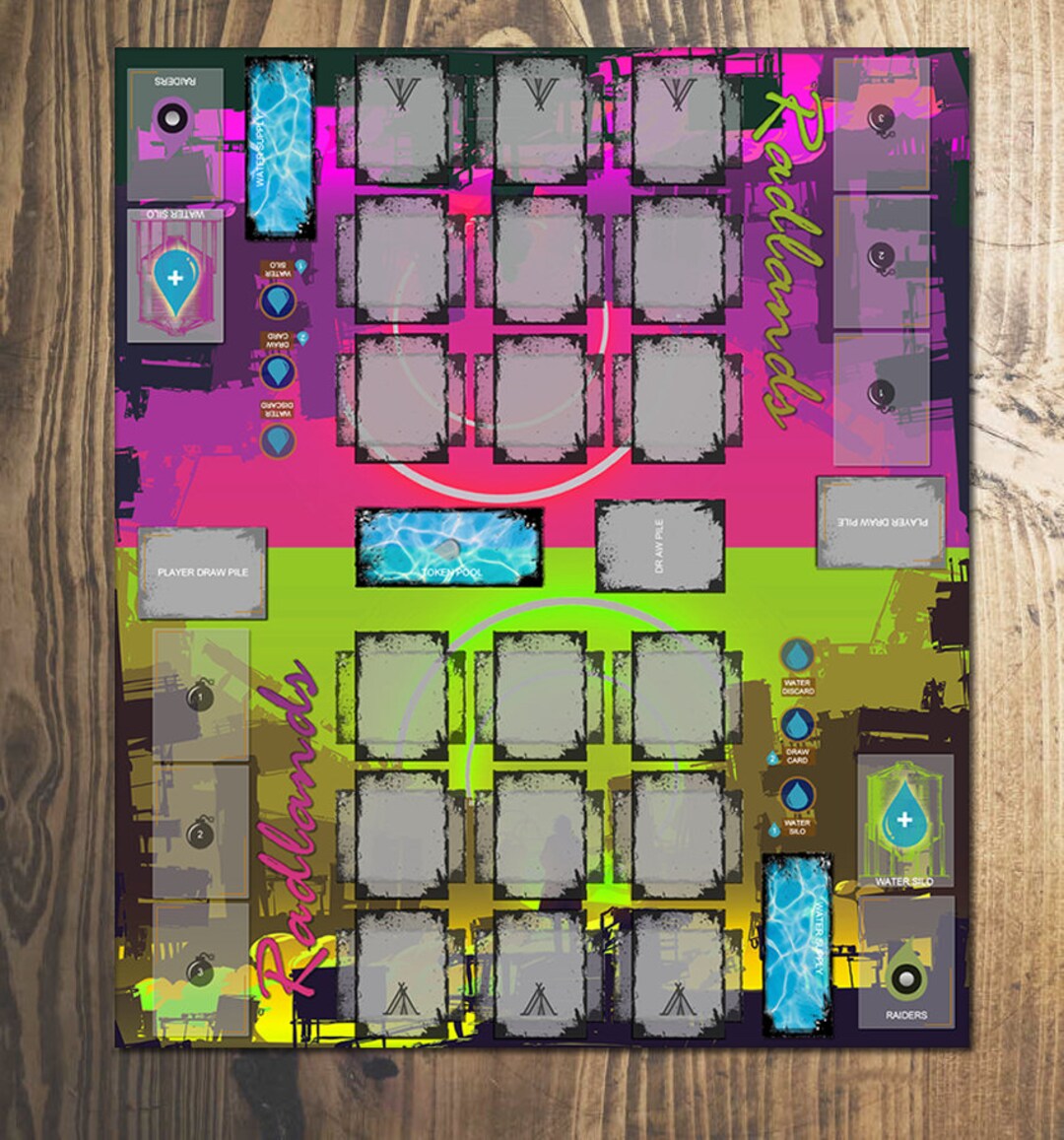 Radlands Two Player Printable Game Play Mat 64 X 75 Cm Etsy