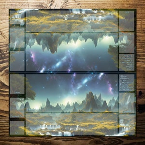Magic the Gathering (MTG) - Dos jugadores, cara a cara - Tapete de juego imprimible 64 x 64 cm - Tapete de juego no oficial
