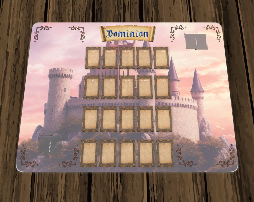 Dominion Table Top Deck Building Card Game Printable Two Player Game Play Mat 36 X 24 Inches