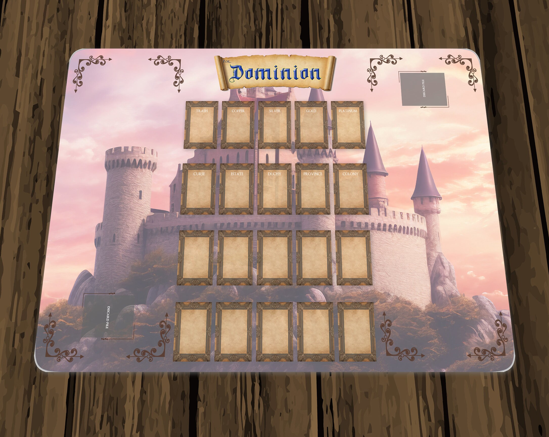Dominion Table Top Deck Building Card Game - Printable Two Player Game Play Mat  36 x 24 inches - Unofficial playmat - v2