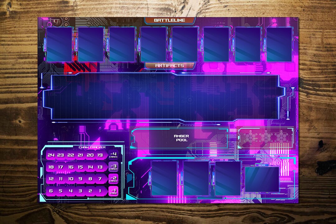 Keyforge Table Top Card Game With Chain Tracker, Amber Pool and Custom ...