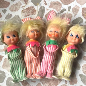 Vintage Pixie Elf Ornaments Set of 4