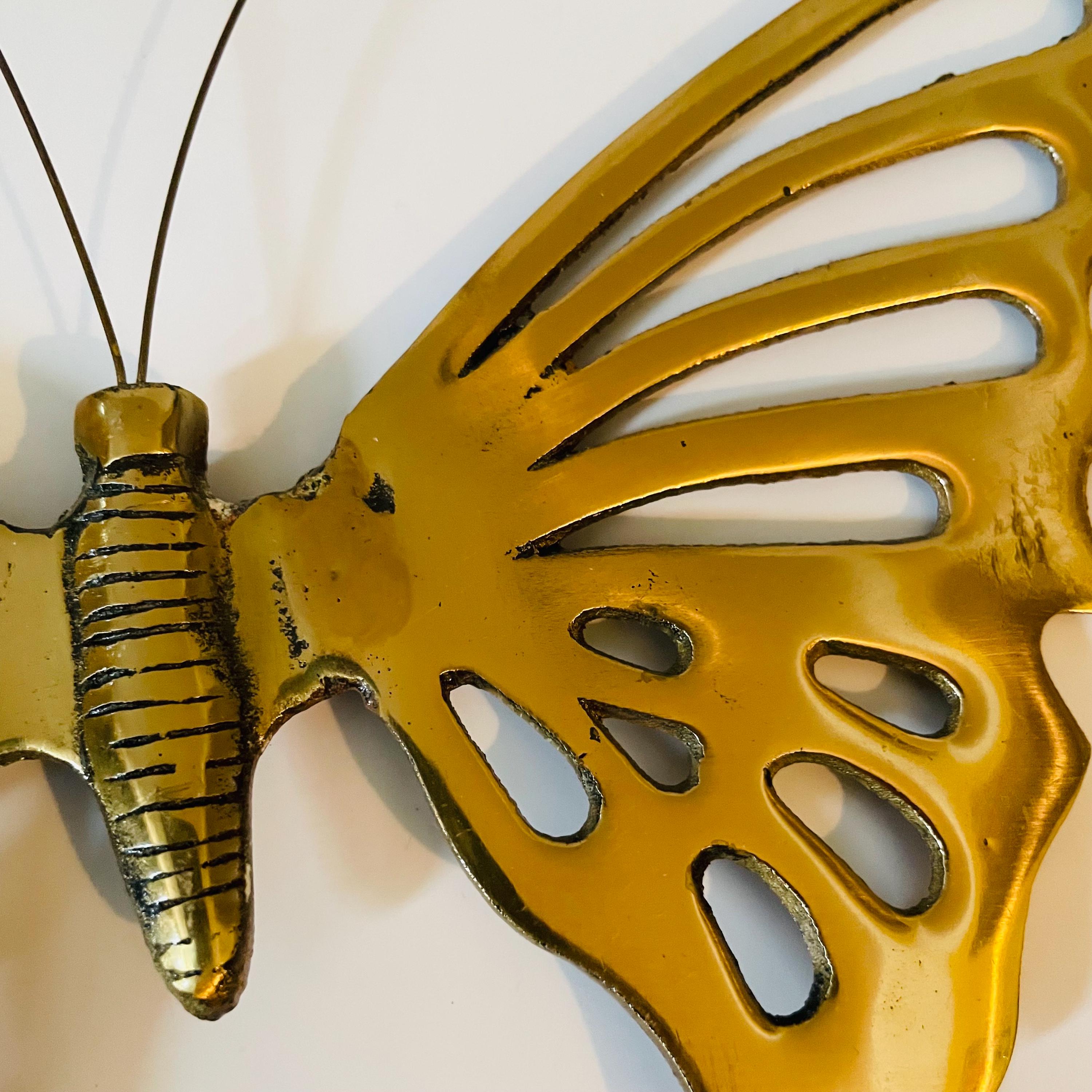 Vintage Brass Butterfly Set Enesco Wall Decor - Etsy