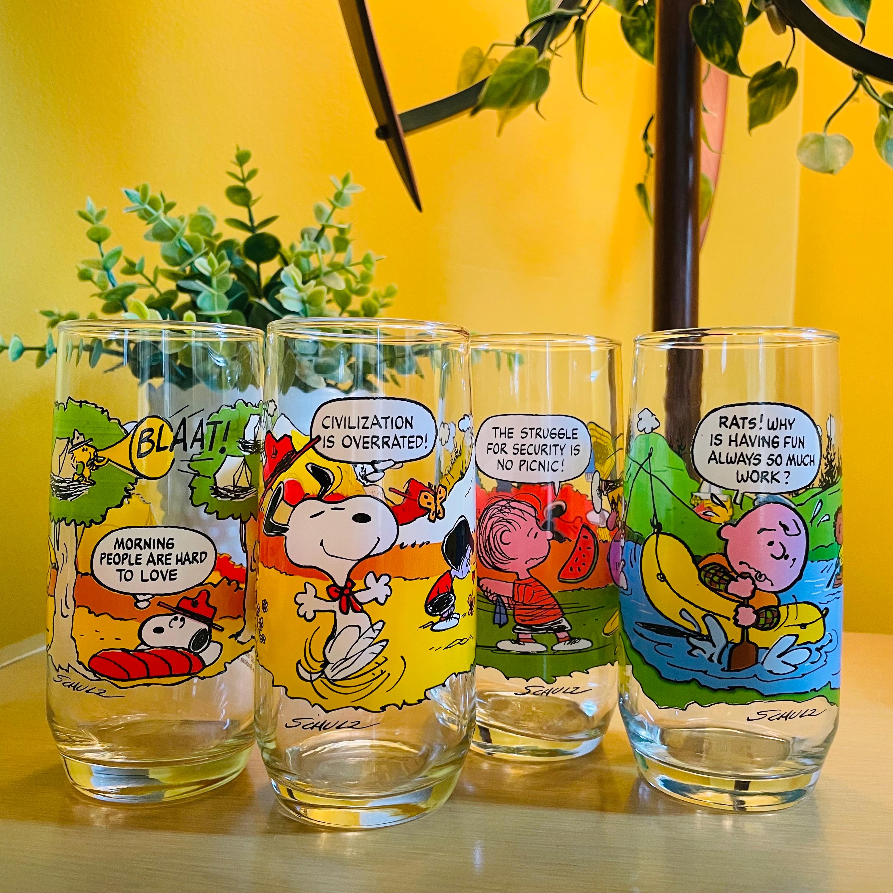 Vintage snoopy glass - Etsy 日本