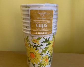 Vintage Daisy Hot Cold Cups with Handles 1970s Ambassador