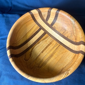 Two tone striped maple Wood Bowl