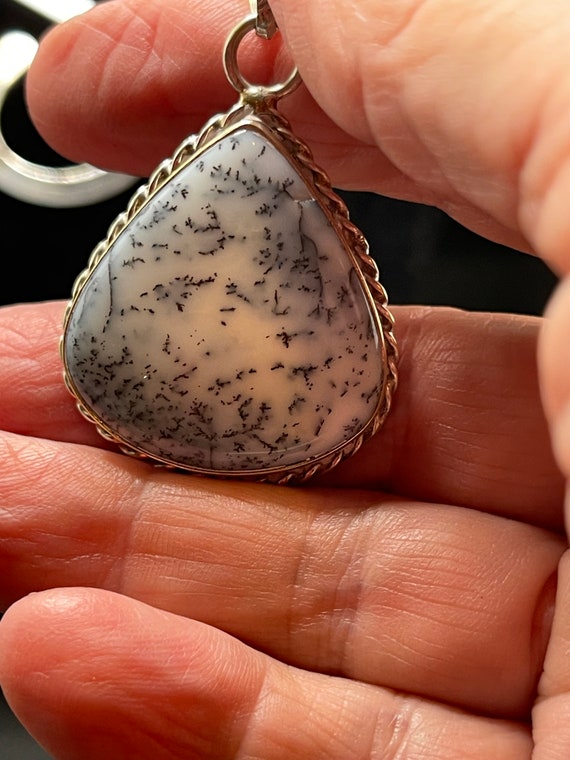 Dendritic opal set in sterling silver.