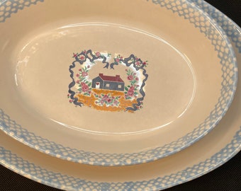 Two Vintage Teamson 1995 Oval Casserole Baking Dishes.  They are cute and homey.   There are some blemishes that come from the manufacturer