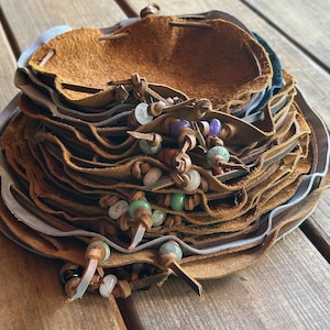 Leather Drawstring Cinch Sacks