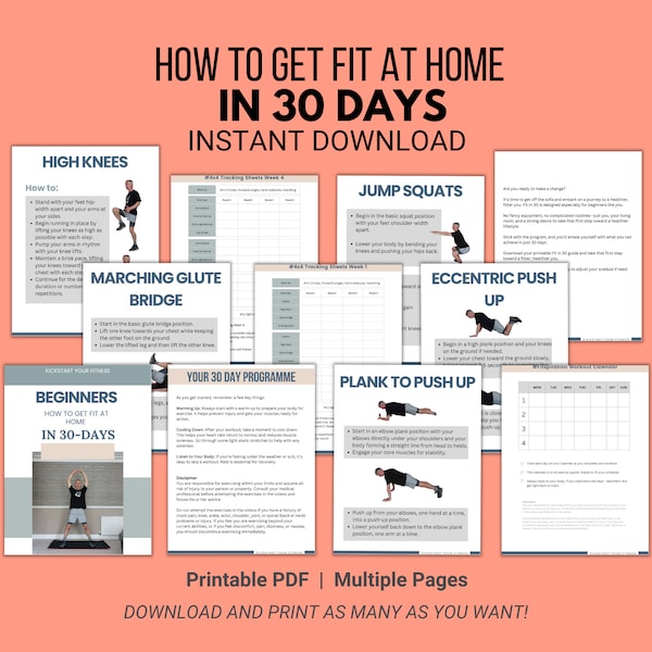 Beginners How to Get Fit at Home in 30 Days, Get Fit Guide, Beginners Get Fit Guide