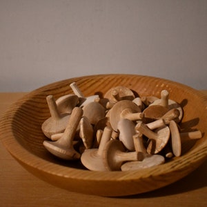 Handmade wooden spinning tops