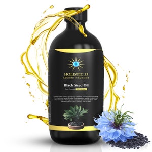 Black Seed Oil, Cold Pressed, 16 oz, Nigella Sativa, Glass Bottle