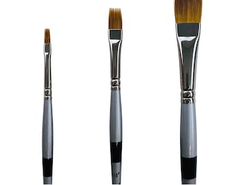 Trekell MIDZ Desert Blaze - Synthetic Artist Brushes for Oil, Acrylic and Watercolor