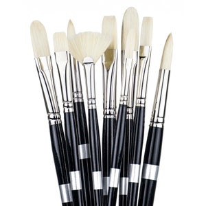 Acrylic Paint Brush Set, TSV 12 Pcs Art Paintbrushes for Oil Watercolor  Painting, Detailing & Rock Painting - Black