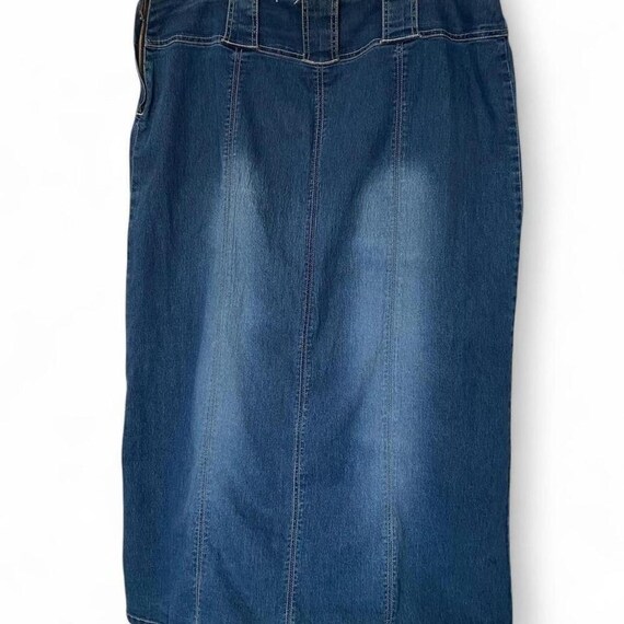 Y2K 'solo plus' denim midi skirt View 3