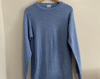 Camisa de manga larga azul claro Duofold de los años 60