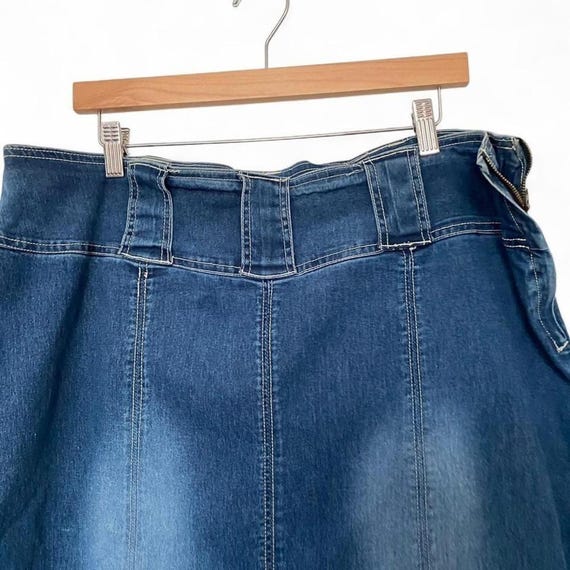Y2K 'solo plus' denim midi skirt View 2