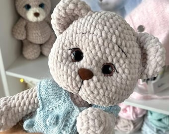 Crochet teddy bear Toddler toy Plush teddy bear New mom baby shower gift Pregnancy gift Baby announcement gift