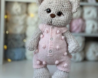 Virkad nallebjörn Småbarnsleksak Plyschnalle Nybliven mamma babyshower-present Graviditetspresent Bebismeddelandepresent Julbebismeddelande