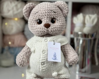 Virkad nallebjörn Småbarnsleksak Plyschnalle Nybliven mamma Babyshower-present Graviditetspresent Babyshower-present