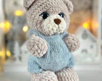 Crochet teddy bear Toddler toy Plush teddy bear New mom baby shower gift Pregnancy gift Baby Announcement gift Christmas baby gift
