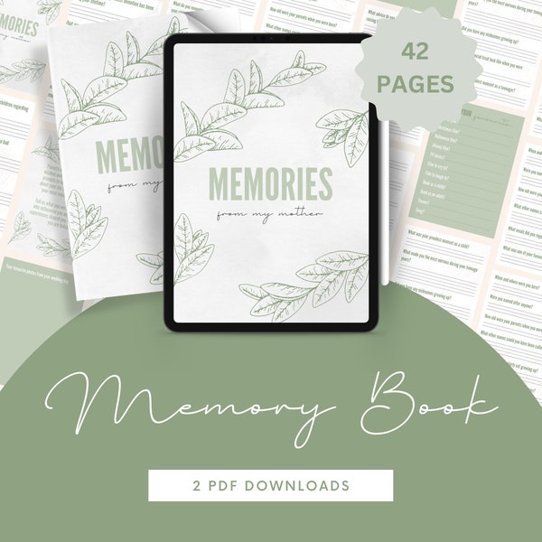 Memories From My Mother - High Quality Printable and Digital PDF, Mother Memory Book, Modern Birthday Gift, Sentimental Present, Writable