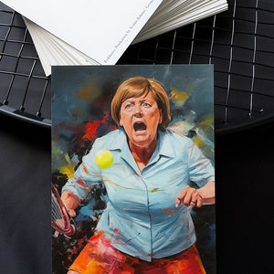 Carte postale de tennis A6 Merkel Allemagne carte-cadeau de tennis de joueur de tennis