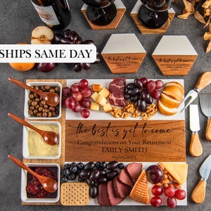Cadeau de départ en retraite, Planche de charcuterie personnalisée, Cadeaux personnalisés, Cadeau de remerciement, Cadeau de départ en retraite unique, Cadeaux d'entreprise, Cadeau de pendaison de crémaillère