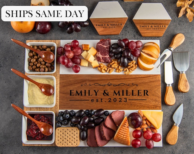 Personalized Charcuterie Board Cheese Board Hostess Gift for Couple Home Gift Wedding Gift Housewarming Gift Unique Bridal Shower Gift Idea