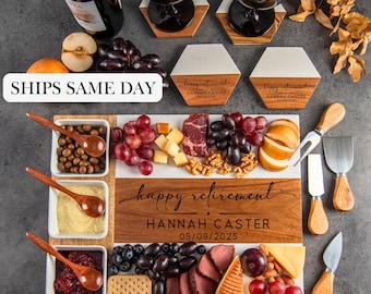Best Retirement Gifts for Women, Personalized Charcuterie Board, Retirement Gift for Boss, Teacher, Coworker, Retirement Gift for Her