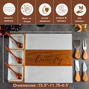 Personalized Cutting Board, Charcuterie Board, Wedding Gift, Bridal Shower, Housewarming , Unique Hostess Gift, Engagement Present, Hosting Decor, Bridal Shower,  for Bridesmaids perfect blend of artistry and functionality with Handmade Marble Wood