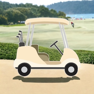 Golf cart party prop sign baby shower cutout centerpiece backdrop gender reveal golf Party decorations.