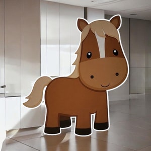 Farm animal Baby horse party prop sign backdrop cutout 1st birthday centerpieces party decorations.