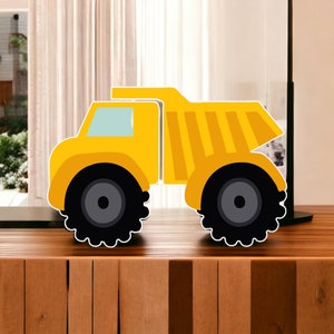 Construction truck party prop cutout, Centerpiece, backdrop and party decorations