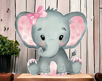 Baby Elephant cutout Baby shower party prop cutout, Centerpiece, Backdrop, cake topper and party decorations.