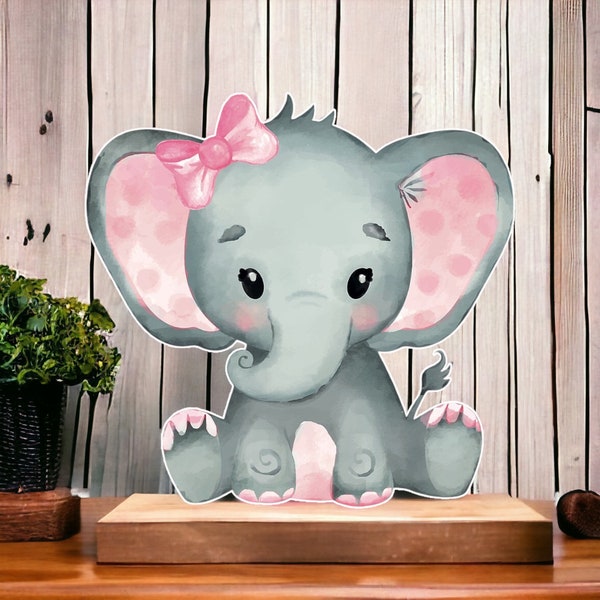 Baby Elephant, Baby shower party prop cutout, Centerpiece, Backdrop, cake topper and party decorations.