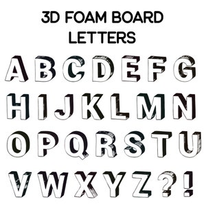 Letras de espuma 3D personalizadas, nombre personalizado, 3-16 letras de cartón espuma.