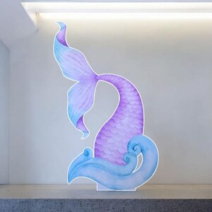 Mermaid tale party prop cutout, Backdrops, sign, Centerpieces and party decorations
