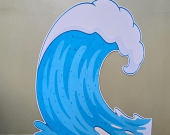 Wave cutout beach  birthday party decor  wave  prop sign, centerpiece backdrop party decorations