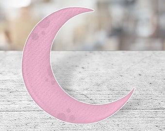 Pink Moon party prop, girl birthday party, cutouts and party decor.