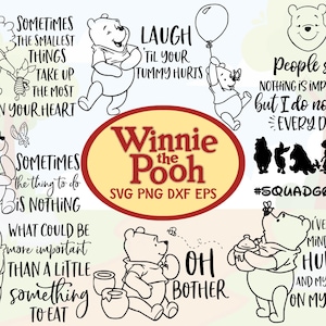 Winnie thePooh Quotes SVG, Cartoon Quotes, Winniethe Pooh Svg, Winnie Cut File, Winnie Files for Cricut or Silhouette Printable File Clipart