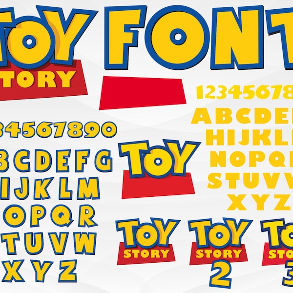 Toy Story FONT SVG, Toy Story Svg, Toy Story Alphabet Svg, Toy Story Letters Svg, Toy Story Numbers Svg, Toy Story ClipArt, Custom Text Svg