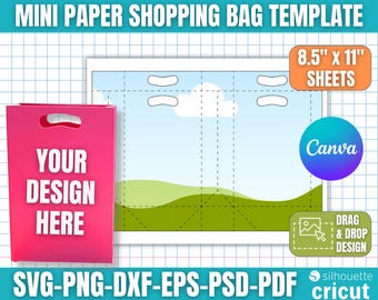 Paper Bag Template, Shopping Bag Template, Birthday Bag Template, Gift Bag Template, Party Favors Bag, Gift Bag Svg, Bag Svg, Canva Editable