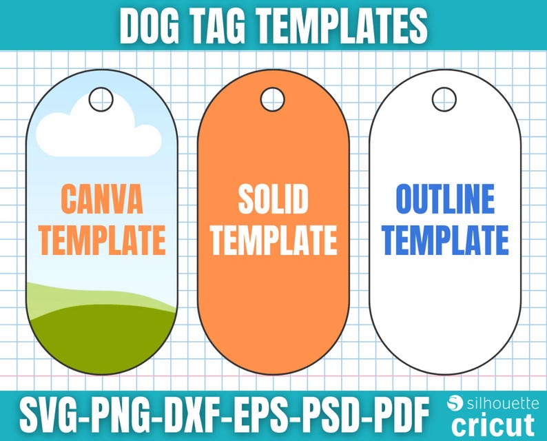 Dog Tag Template, Dog Tag Svg, Dog Tag Personalized, Pet ID Tag, Dog ...